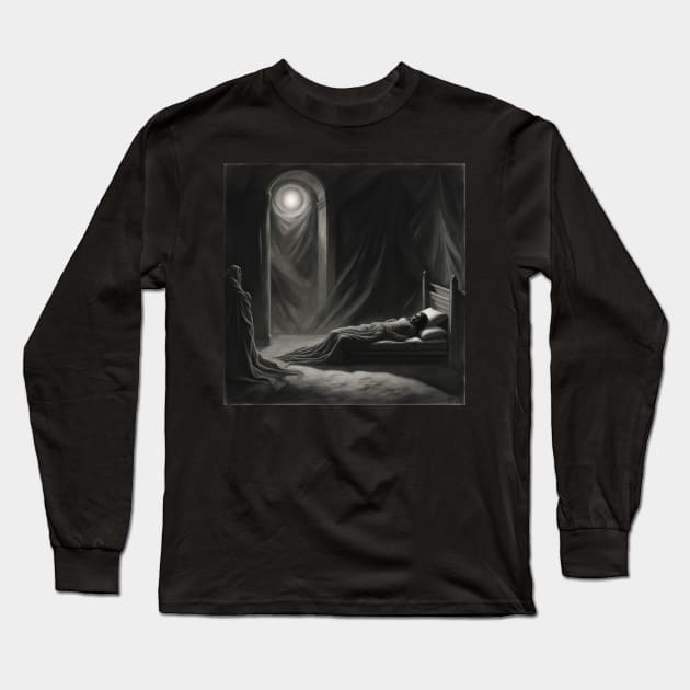 Dark Hours Sleep: A Haunted-Inspired Art Piece Long Sleeve T-Shirt by Haunted History Chronicles